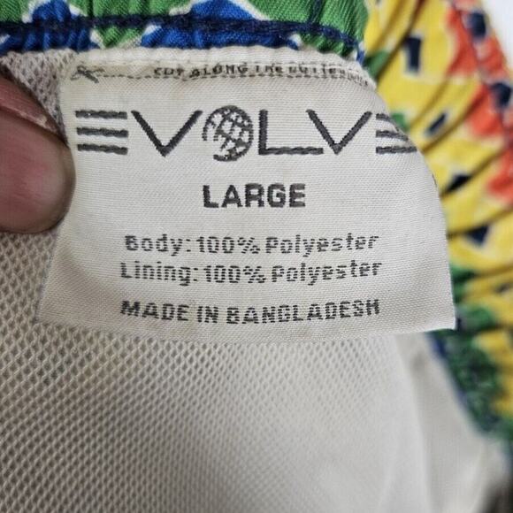 EVOLVE Lined Swimsuit Trunks Size Large Swim Colorful Rainbow Lightweight Lined - Picture 3 of 3